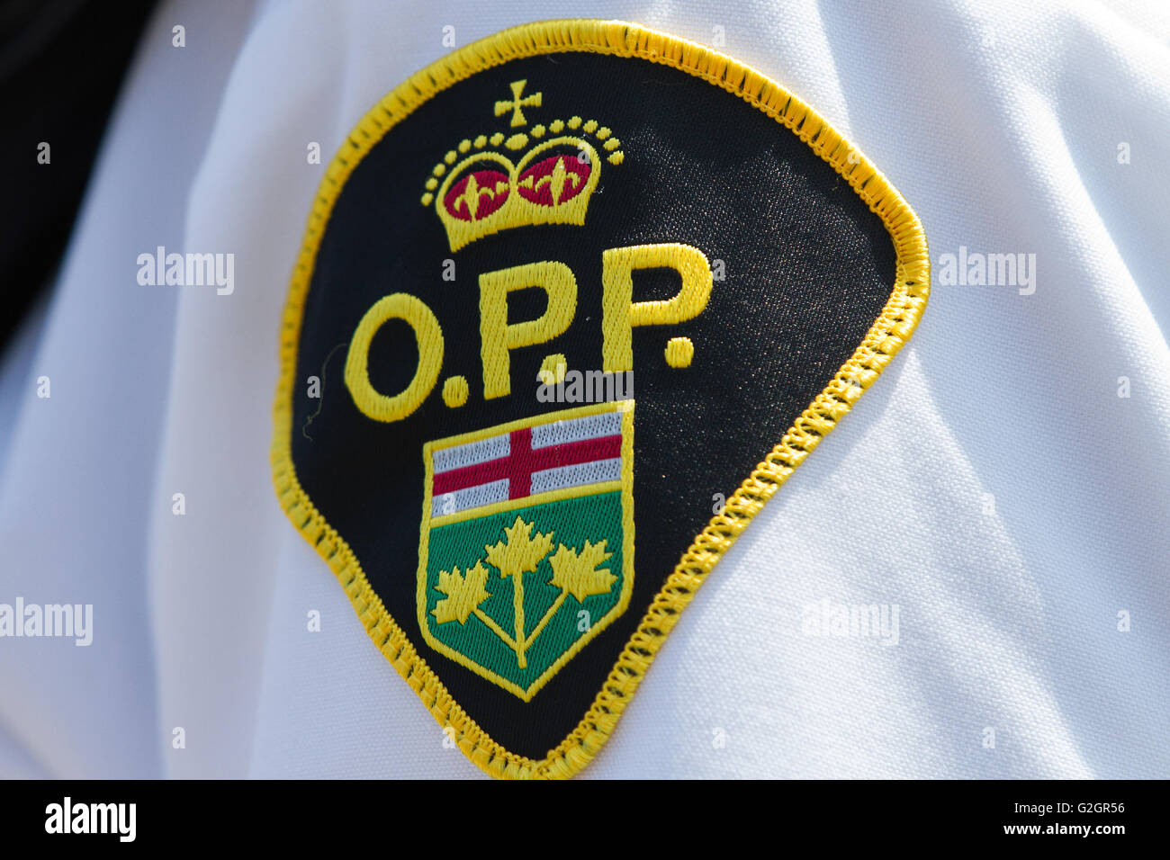 O.P.P., Logo auf ein Offizier in Amherstview, Ontario, am 27. Mai 2016. Stockfoto