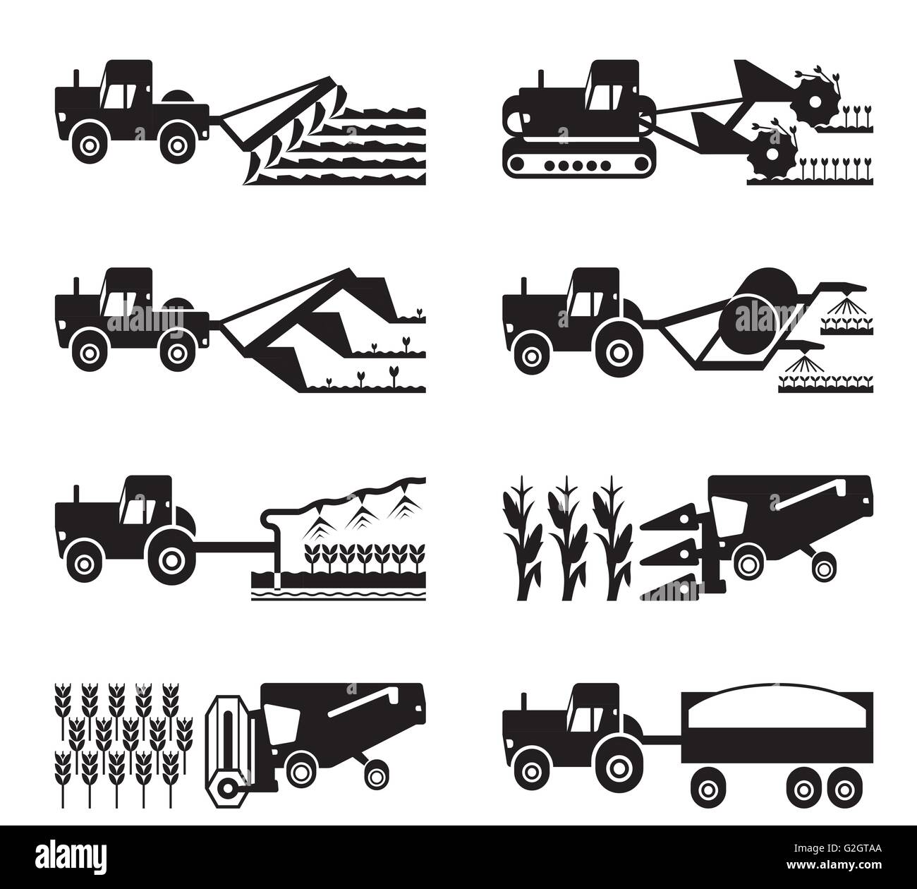 Anbau und Ernte der Landwirtschaft - Vektor-illustration Stock Vektor