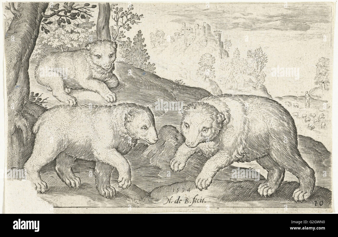 Drei Bären, Nicolaes de Bruyn, 1594 Stockfoto