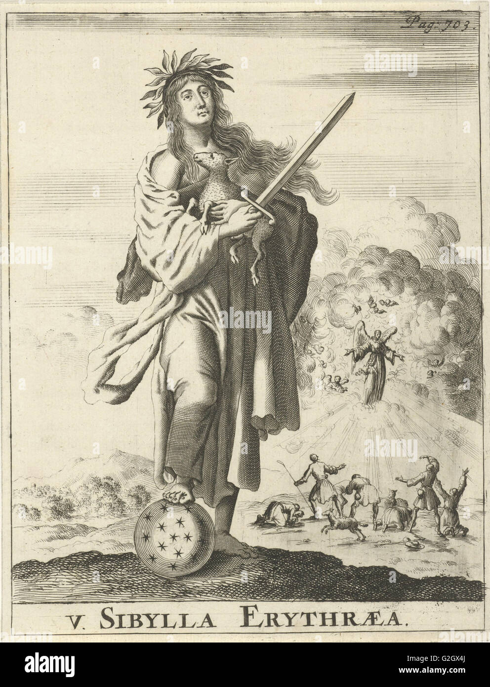 Sibylle von Erythrai, Jan Luyken, Timotheus zehn Hoorn, 1684 Stockfoto