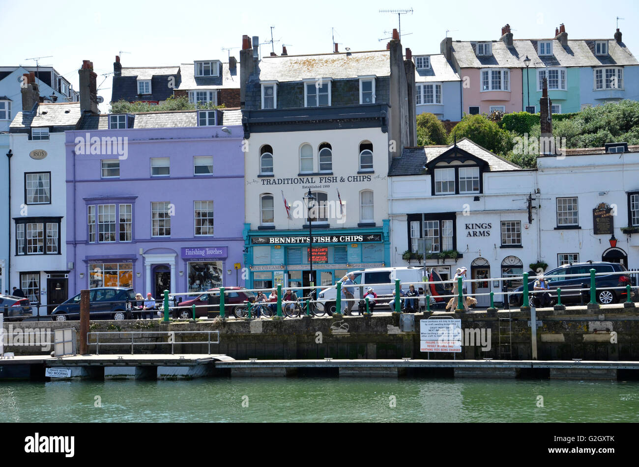 Teil des North Quay in Weymouth, Dorset Stockfoto