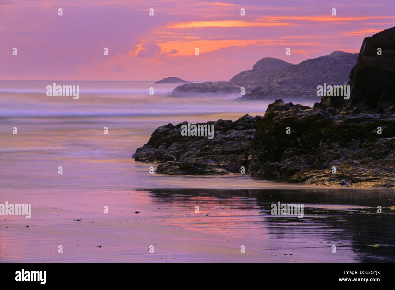 Pazifischen Ozean bei Sonnenuntergang Pacific Rim National Park-British Columbia-Kanada Stockfoto