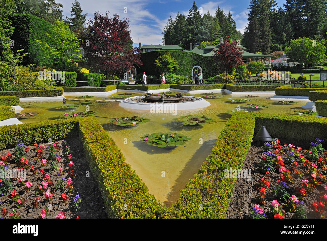 Welt weltberühmten Butchart Gardens Victoria British Columbia Kanada Stockfoto