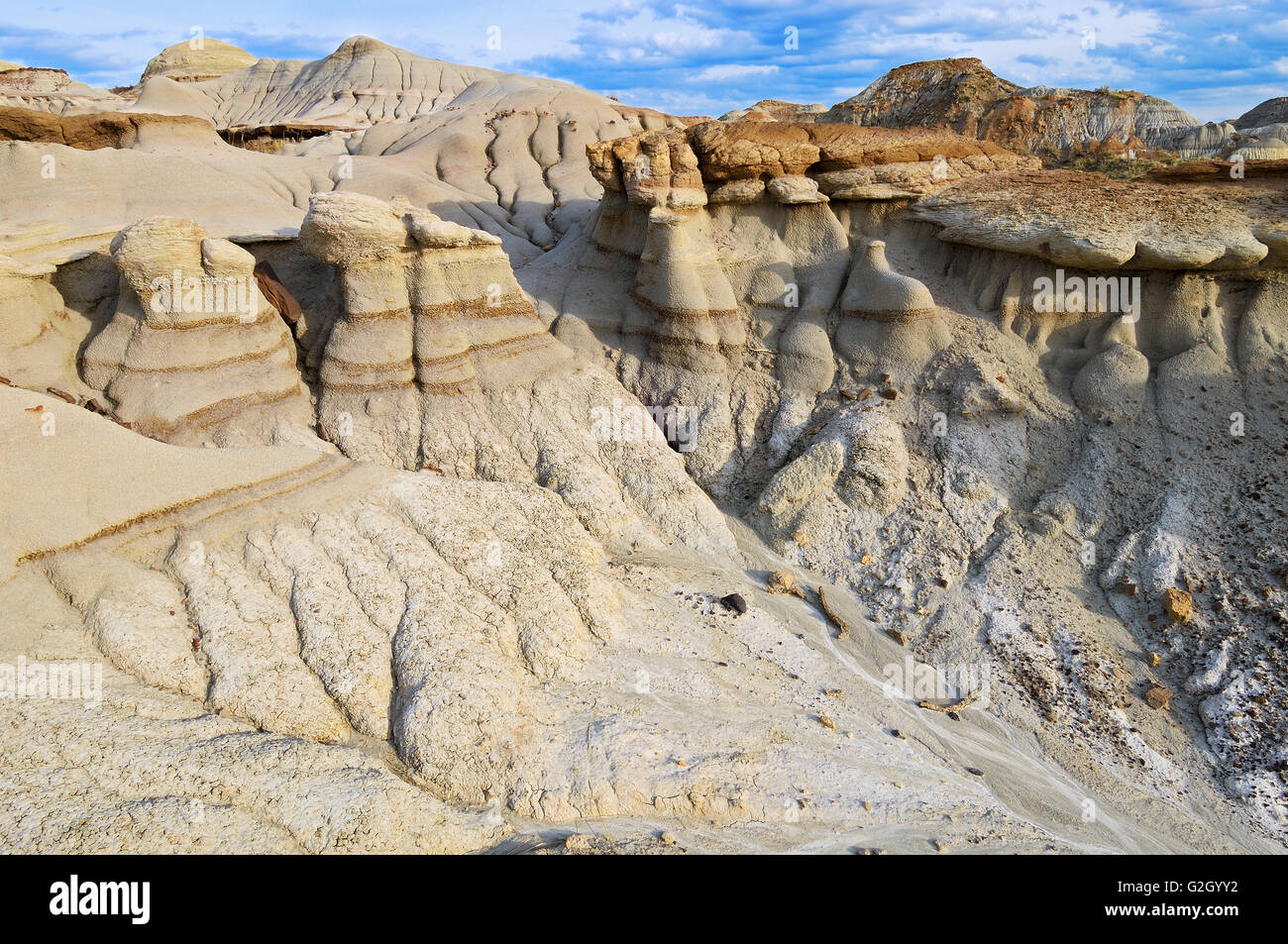 BADLAND Formationen. UNESCO World Heritage Site Dinosaur Provincial Park-British Columbia-Kanada Stockfoto