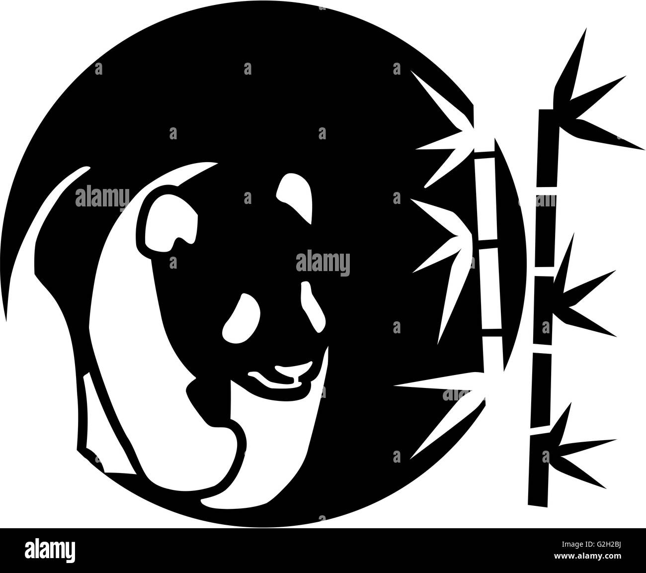 Panda mit Bambus Stockfoto