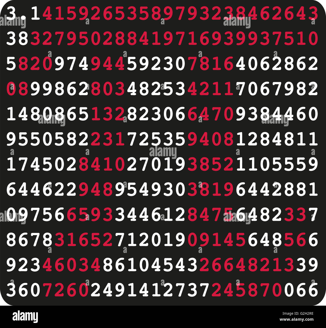 PI-Zeichen und Pi Zahlen auf schwarzem Hintergrund Stockfotografie - Alamy
