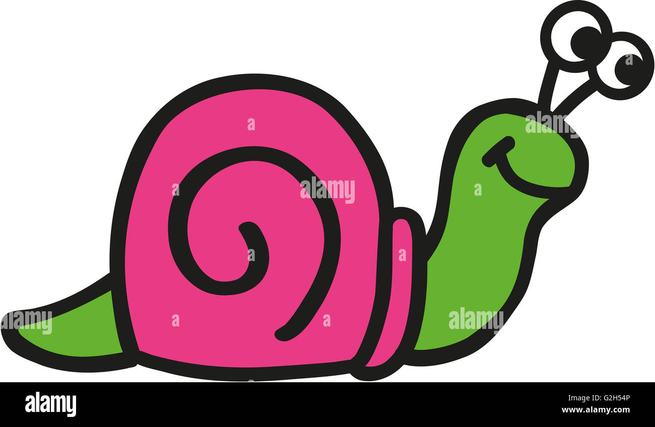Crazy Schnecken in Pink und grün Stockfoto