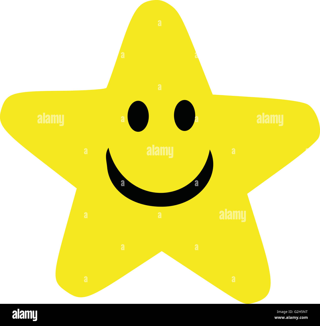 Gelbe Cartoon Sterne mit lächelnden Gesicht Stockfotografie - Alamy