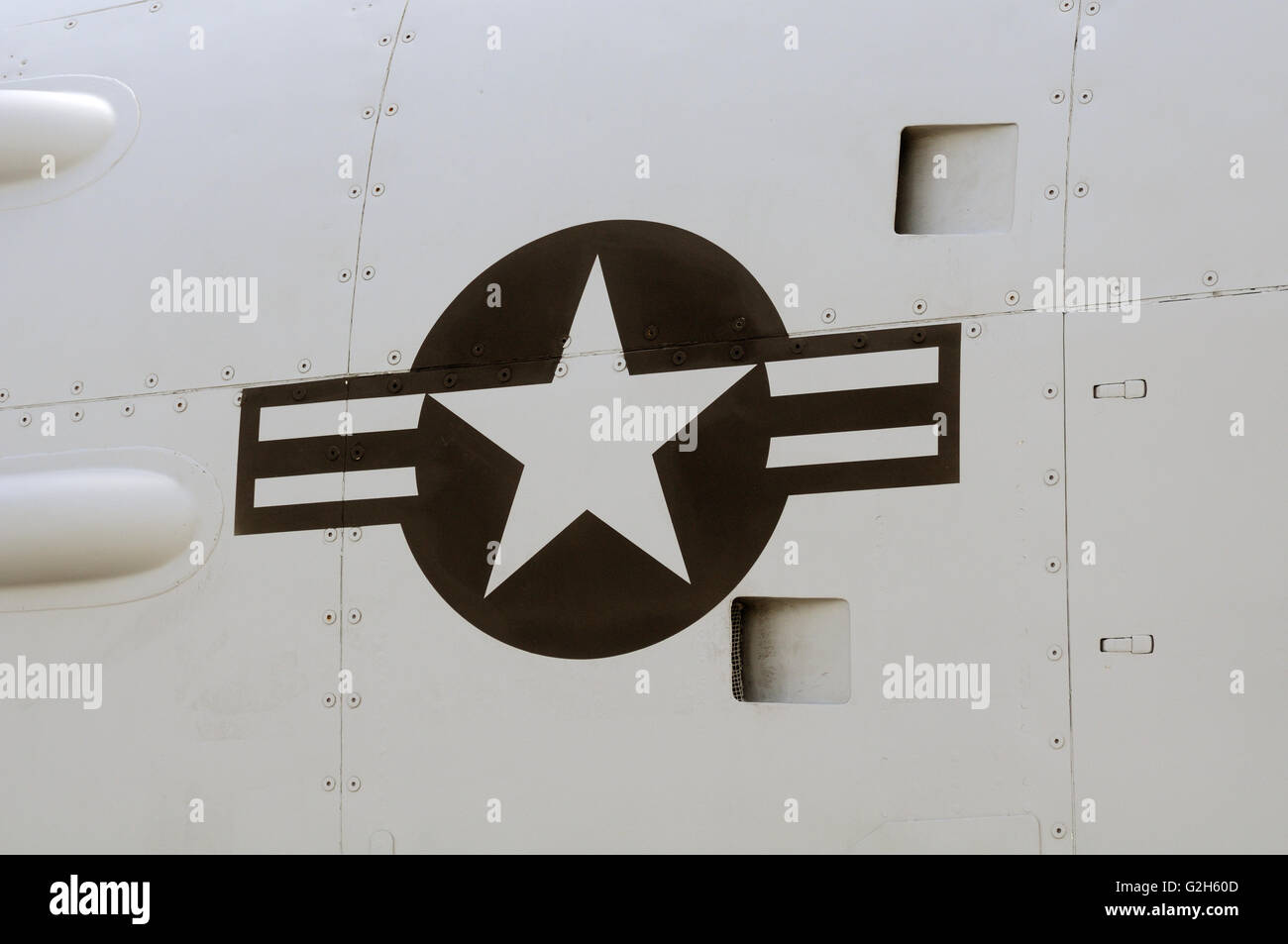 USA-AIr-Force-Logo auf der Seite des Flugzeugs A10 Warthog Stockfoto