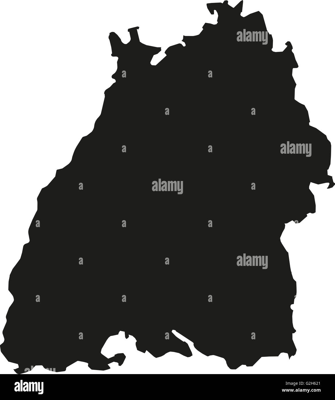 Karte des Landes Baden-Württemberg Stockfoto