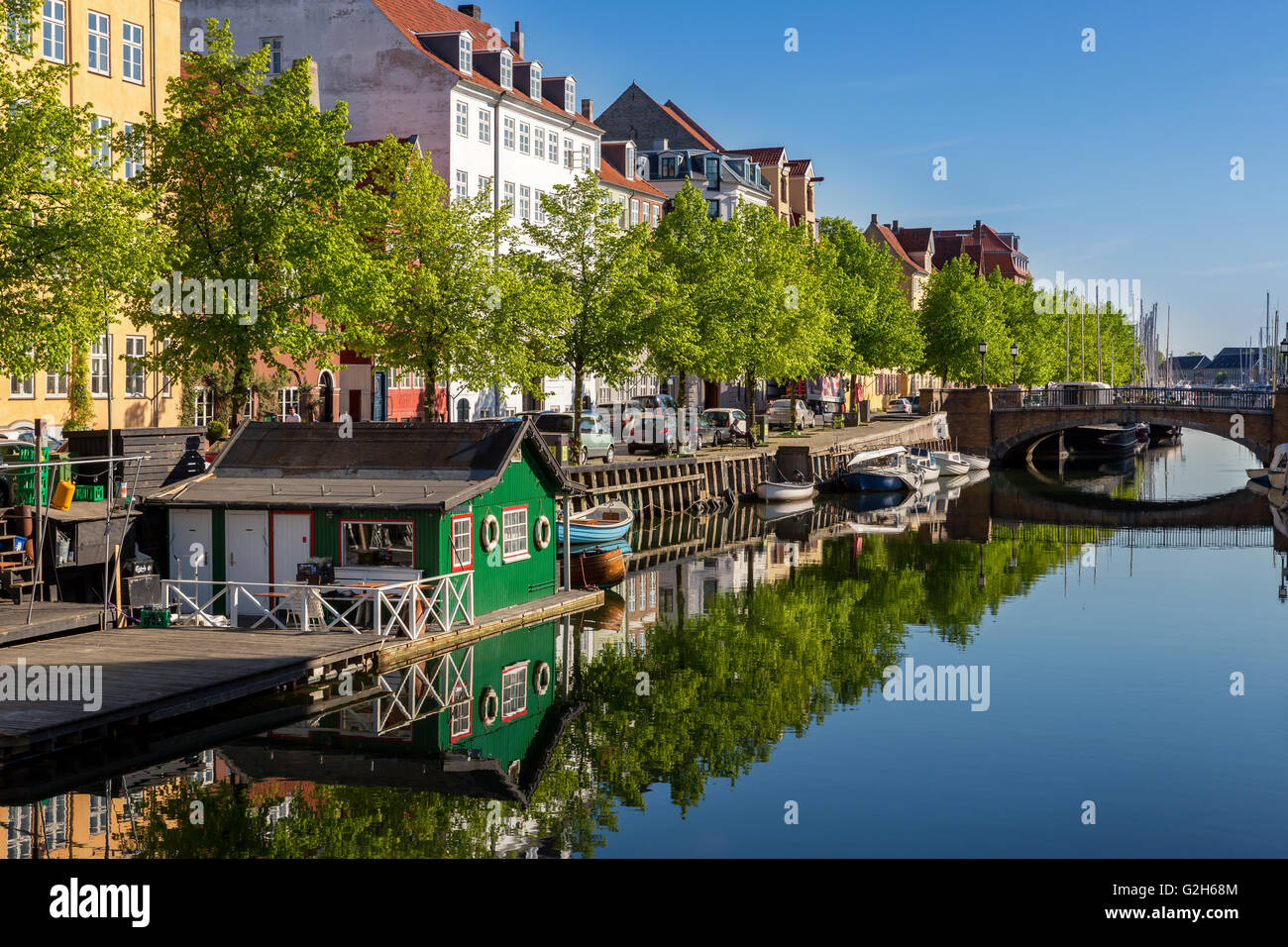 Christianshavns Kanal, Kopenhagen, Dänemark Stockfoto