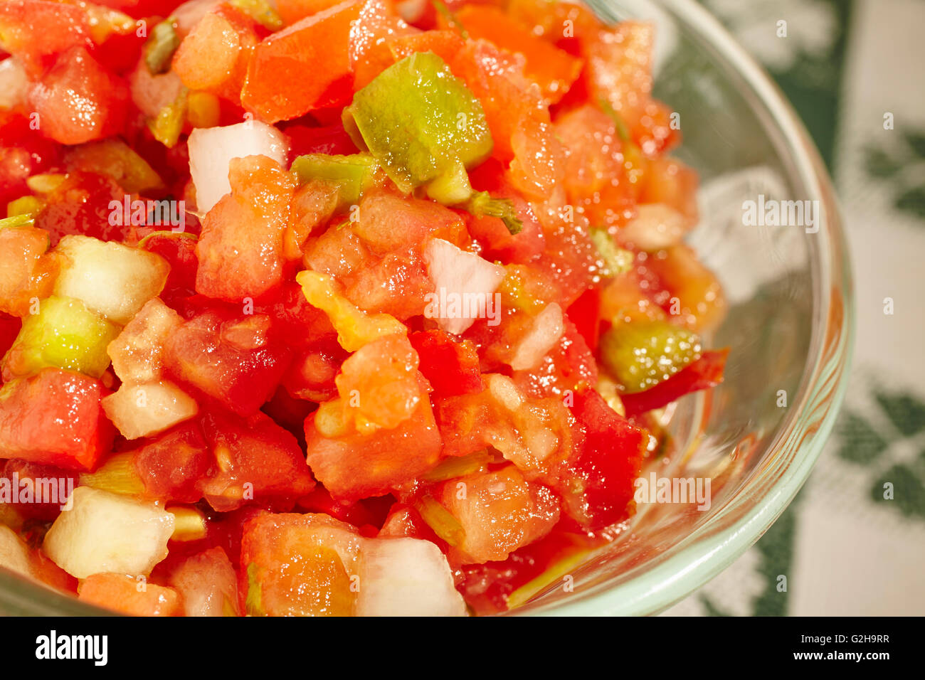 Tex-Mex-Stil frische Tomaten und Zwiebel-salsa Stockfoto