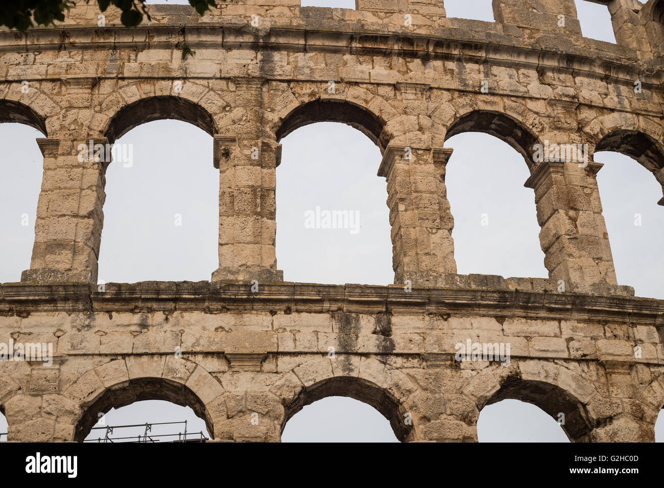 Das Amphitheater Arena in Pula Stockfoto