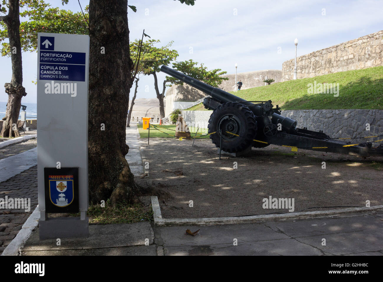 RIO DE JANEIRO, Brasilien - 30.05.2016: Struktur für RIO Olympische Spiele 2016 - während die 2016 Olympischen Spiele Copacabana Fort ist eine der Olympischen Sehenswürdigkeiten da es verwendet wird, als eine Unterstützung im Straßen-Radsport-Events, aquatische Marathon und Triathlon, die in Copacabana stattfinden wird. (Foto: Luiz Souza / FotoArena) Stockfoto