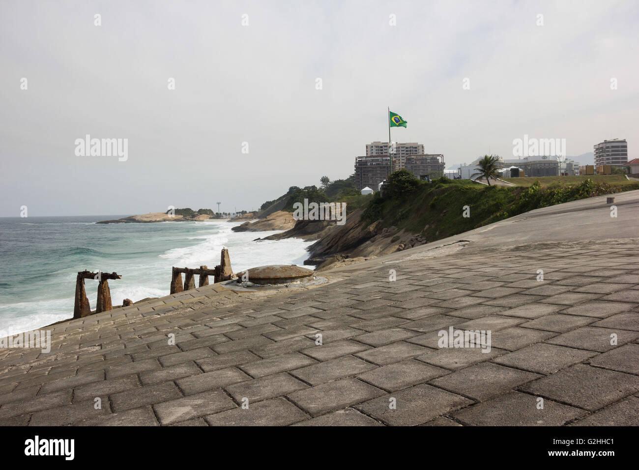 RIO DE JANEIRO, Brasilien - 30.05.2016: Struktur für RIO Olympische Spiele 2016 - während die 2016 Olympischen Spiele Copacabana Fort ist eine der Olympischen Sehenswürdigkeiten da es verwendet wird, als eine Unterstützung im Straßen-Radsport-Events, aquatische Marathon und Triathlon, die in Copacabana stattfinden wird. (Foto: Luiz Souza / FotoArena) Stockfoto