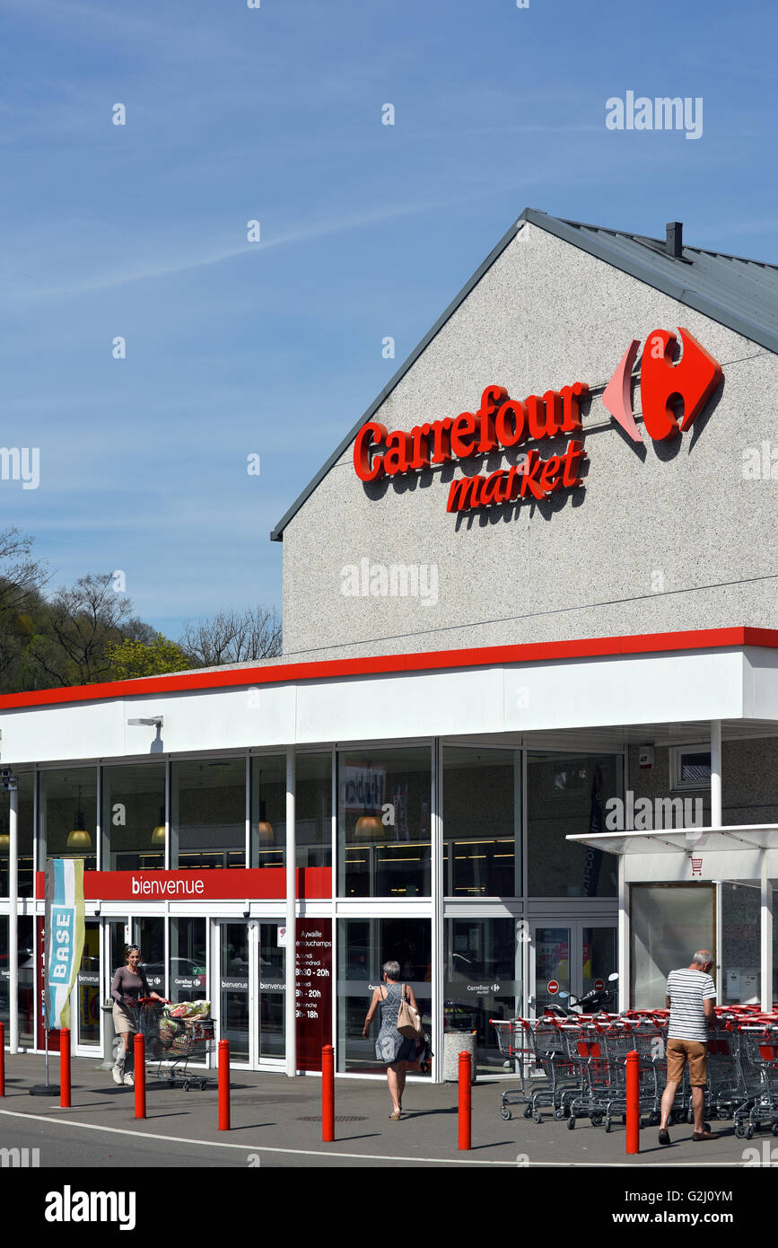 Carrefour-Markt in Belgien Stockfoto