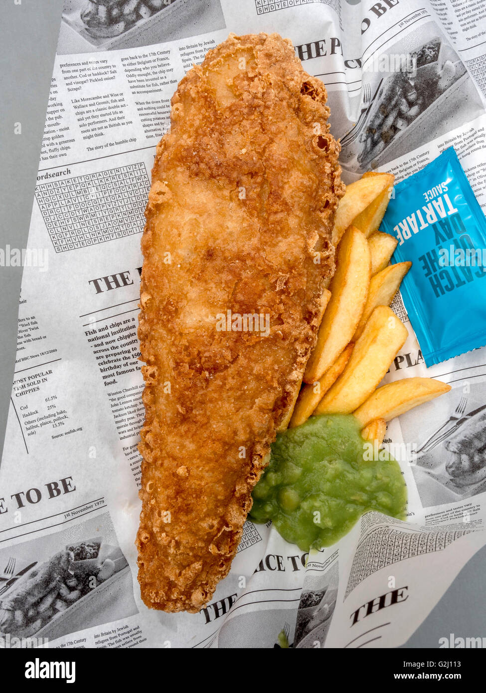 Fish &amp; Chips, typisch britische Lebensmittel, Vereinigtes Königreich, Europa Stockfoto