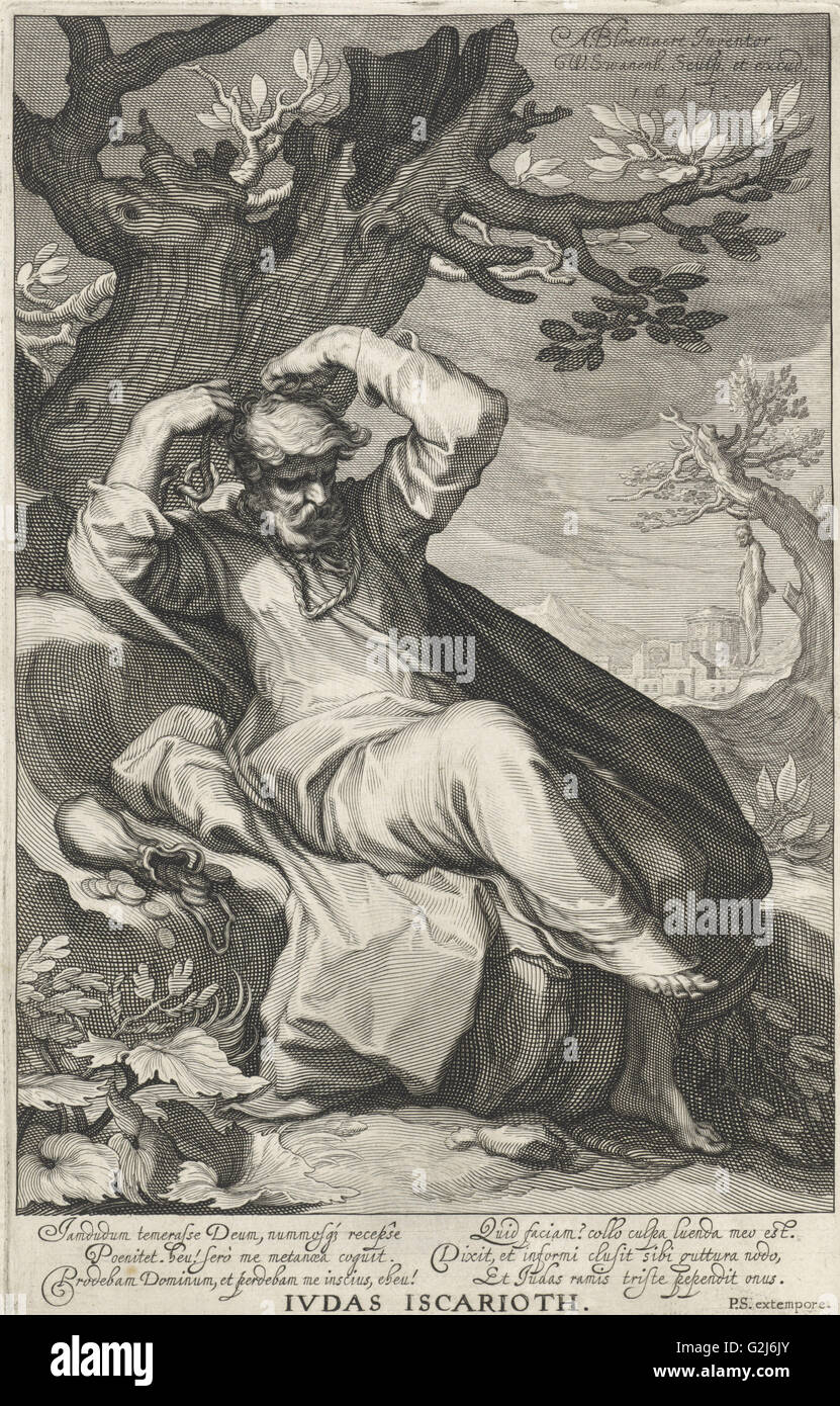 Judas Iskariot erhängt sich Willem Isaacsz. Van Swanenburg, Petrus Scriverius, 1611 Stockfoto Judas Iskariot erhängt sich Willem Isaacsz. Van Swanenburg, Petrus Scriverius, 1611 Stockfoto