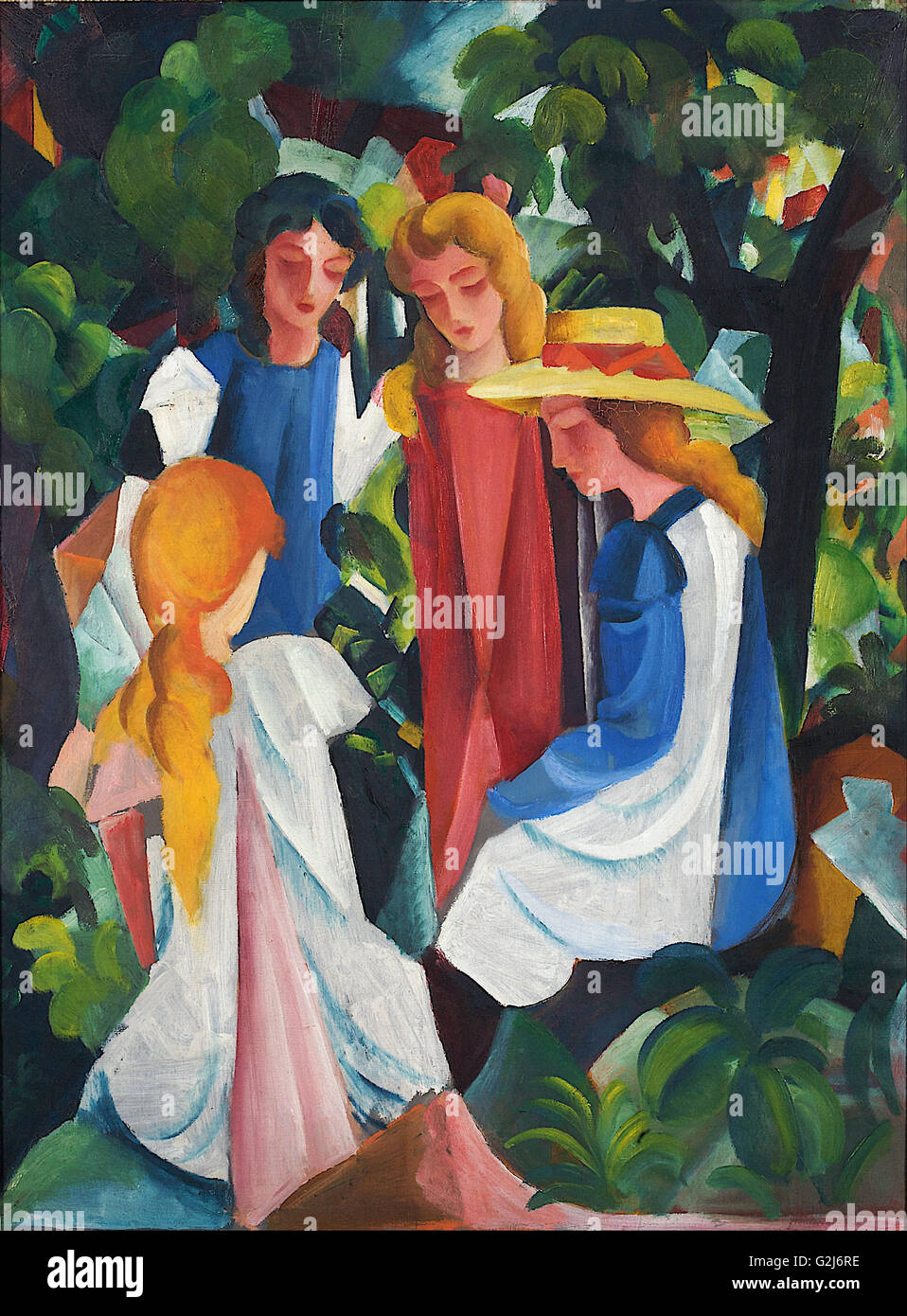 August Macke - vier Mädchen - Museum Kunstpalast, Düsseldorf Stockfoto