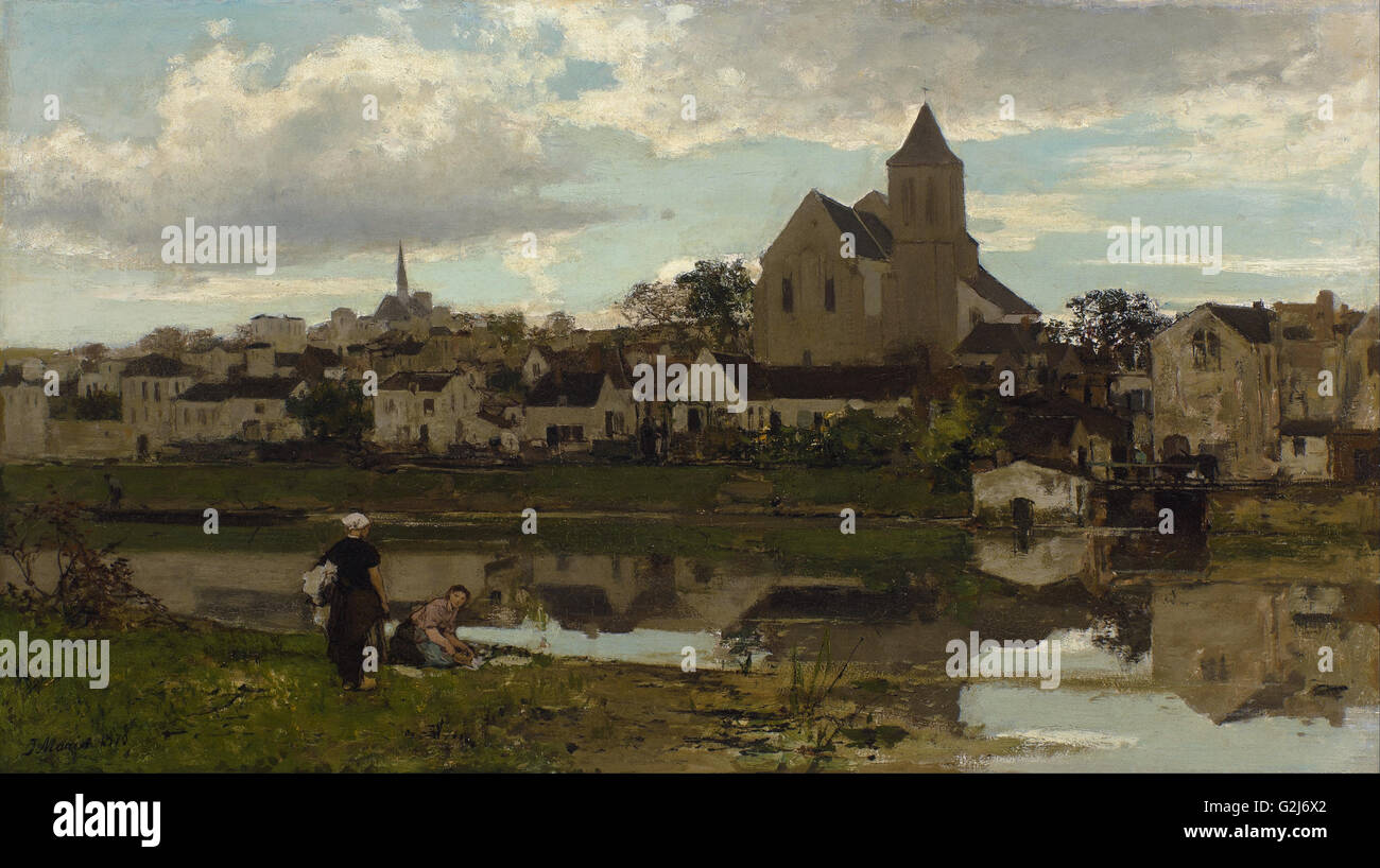 Jacob Maris - Ansicht in Montigny-Sur-LoingMuseum Boijmans Van Beuningen - Rotterdam Stockfoto