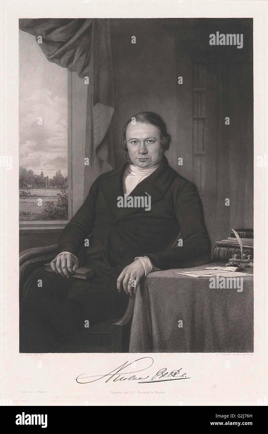 Porträt von Nicolaas Rüben, print-Hersteller: Dirk Jurriaan Sluyter, Adrianus Johannes Ehnle, j.f. Brugman, 1860-1879 Stockfoto