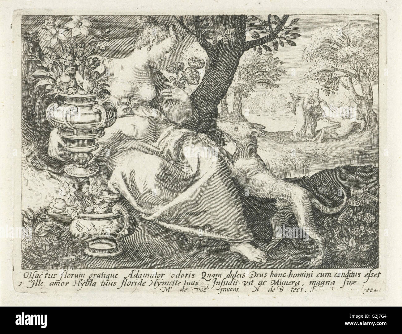 Geruch, Nicolaes de Bruyn, 1581-1656 Stockfoto