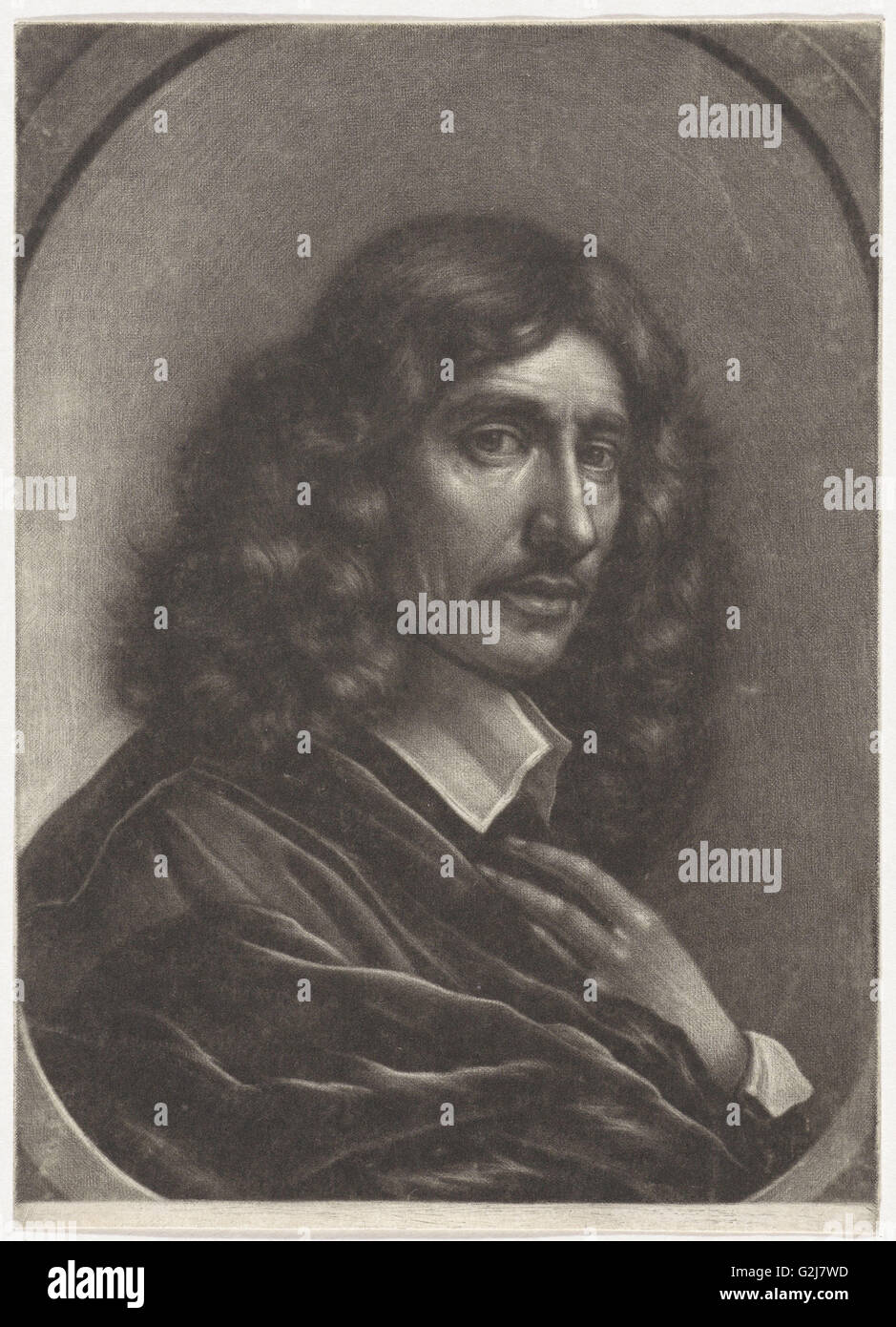 Porträt eines Mannes, rechts, Wallerant Vaillant, 1658-1677 Stockfoto