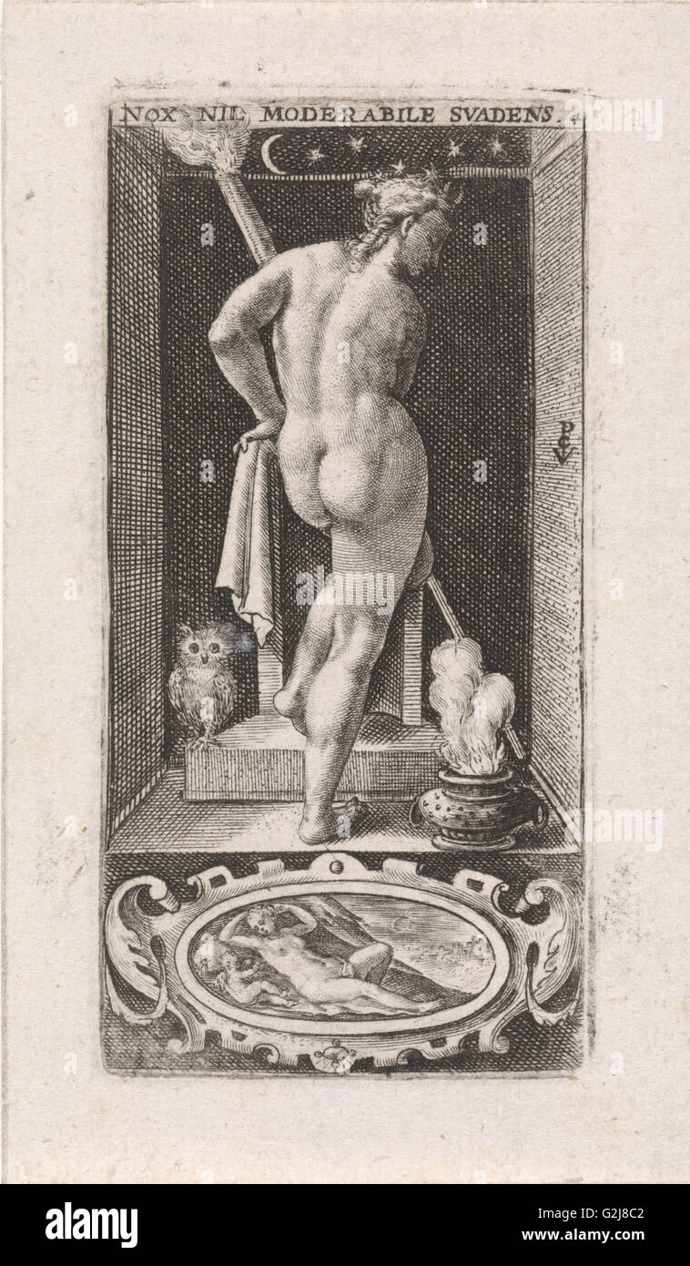 Nacht, Crispijn van de Passe (I), 1574-1637 Stockfoto