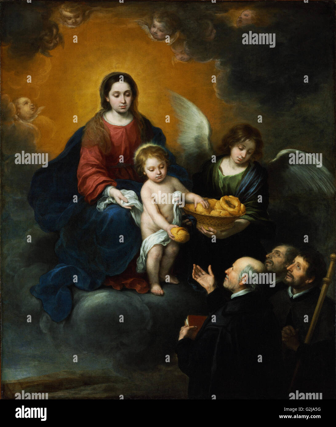 Bartolomé Esteban Murillo - der Säugling Christus Verteilung von Brot, das Pilger - Museum of Fine Arts, Budapest Stockfoto