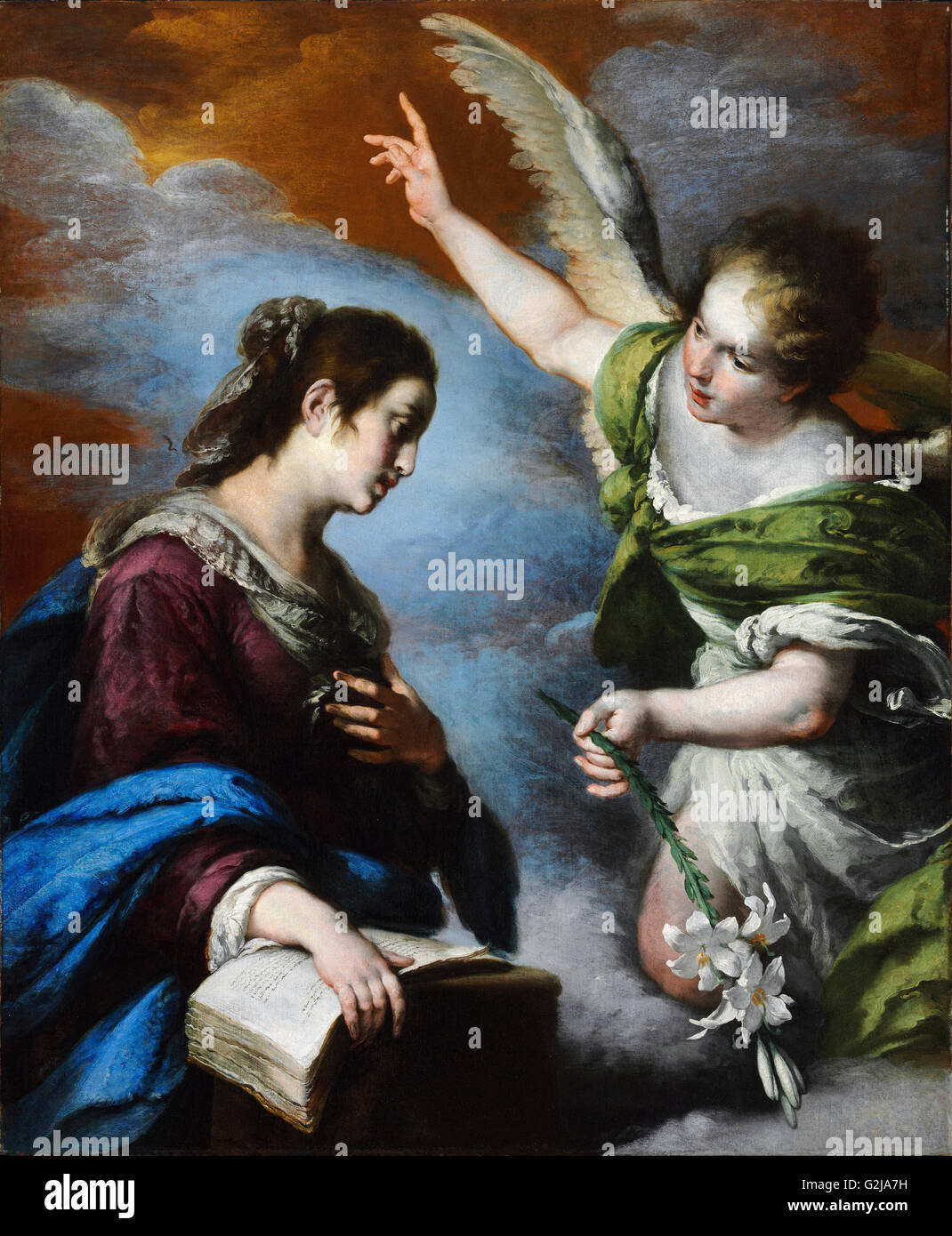 Bernardo Strozzi - Verkündigung - Museum of Fine Arts, Budapest Stockfoto