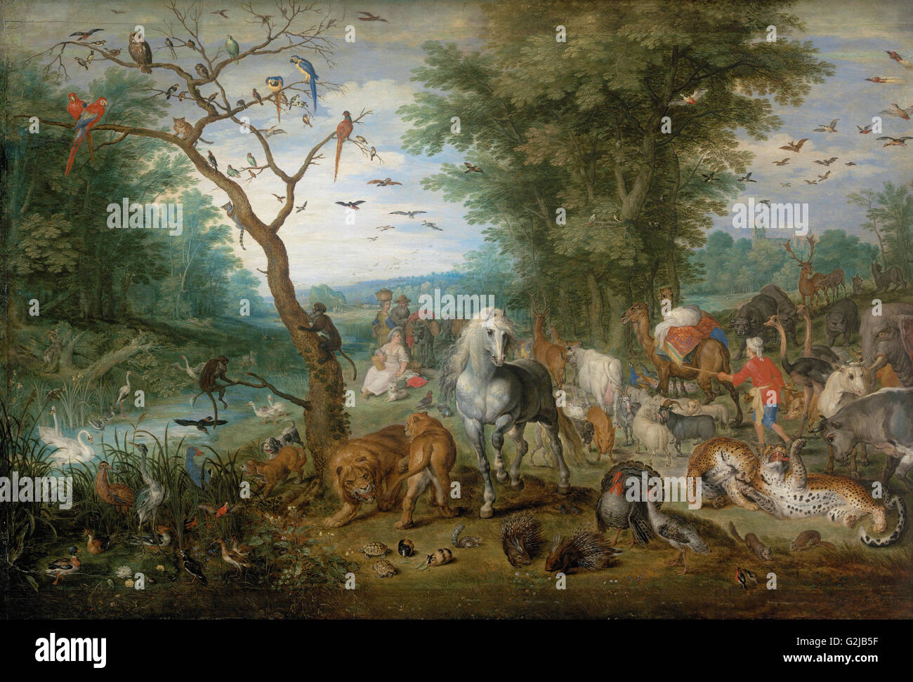 Jan Breughel Ii - Paradies Landschaft mit Tieren - Museum of Fine Arts, Budapest Stockfoto