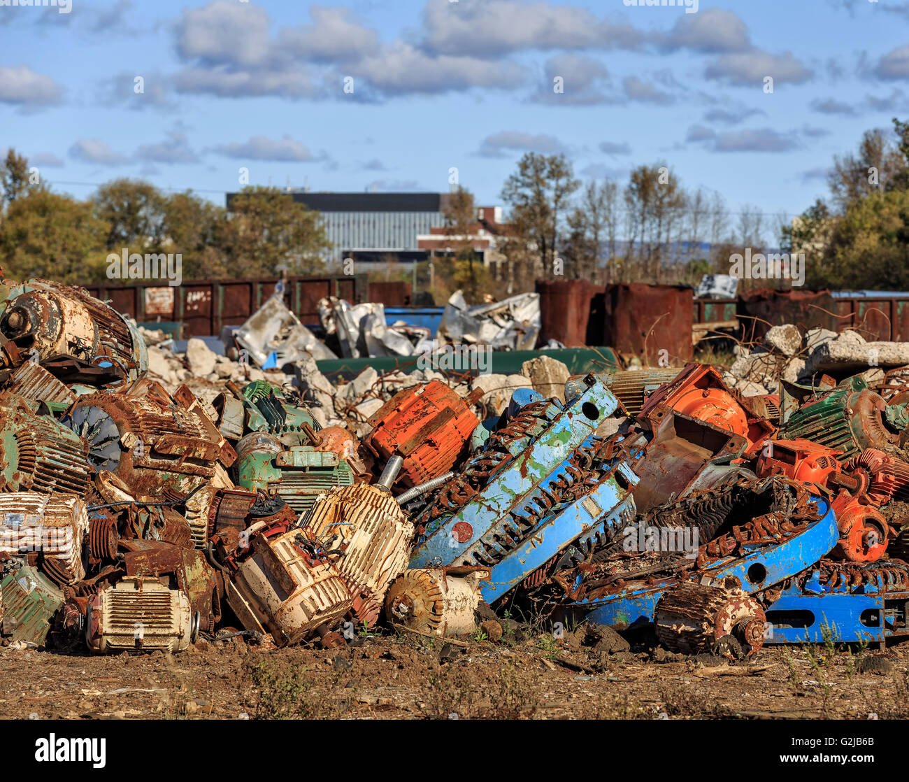 Schrott-Metall-recycling-Haufen, Thunder Bay, Ontario, Kanada. Stockfoto