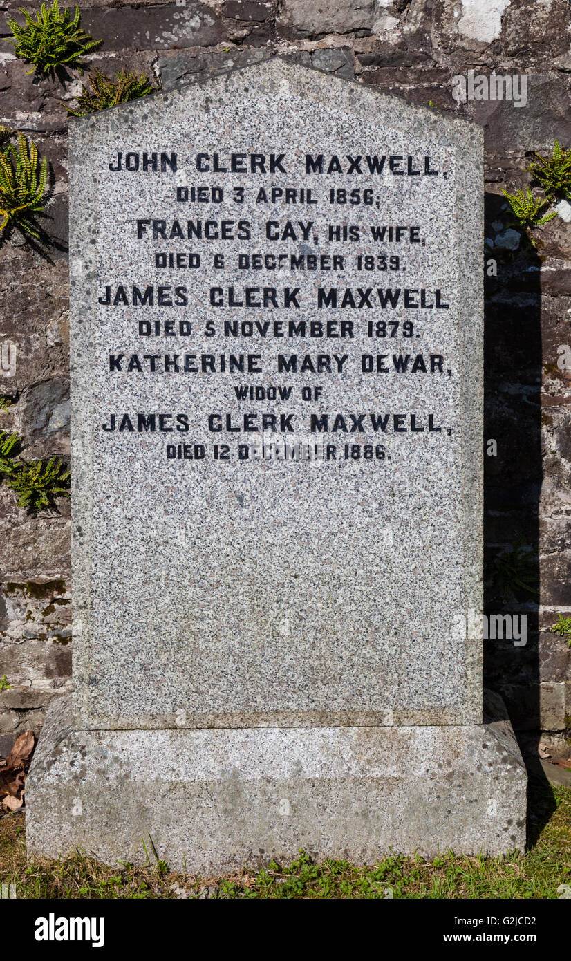 Grab von James Clerk Maxwell an Parton, in der Nähe von Castle Douglas, Dumfries & Galloway, Schottland Stockfoto