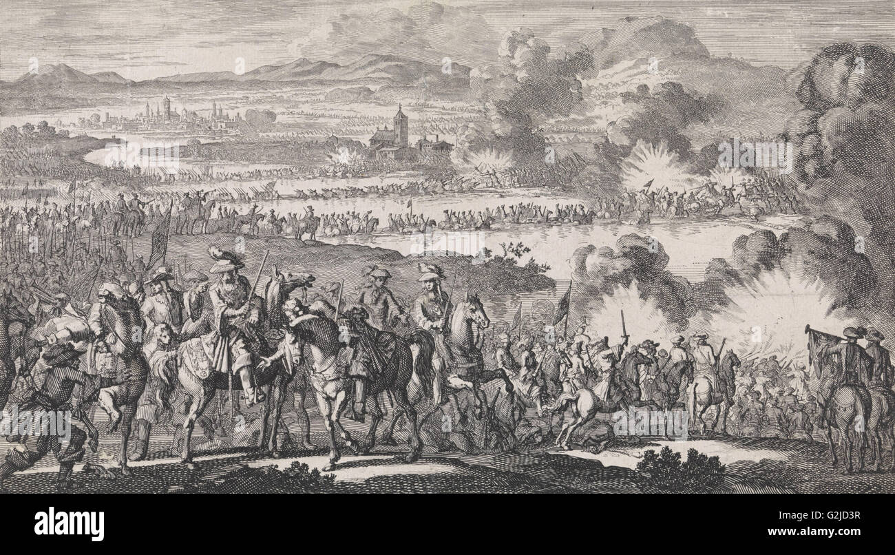 Schlacht am Boyne 1690, Jan Luyken, Pieter Mortier, 1703 Stockfoto