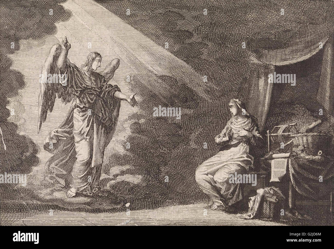 Verkündigung, Jan Luyken, Pieter Mortier, 1703-1762 Stockfoto