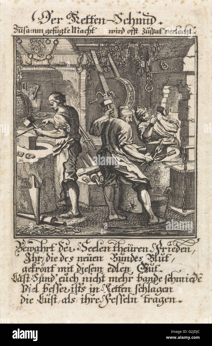 Smith, Jan Luyken, anonym, 1698-Kette Stockfoto