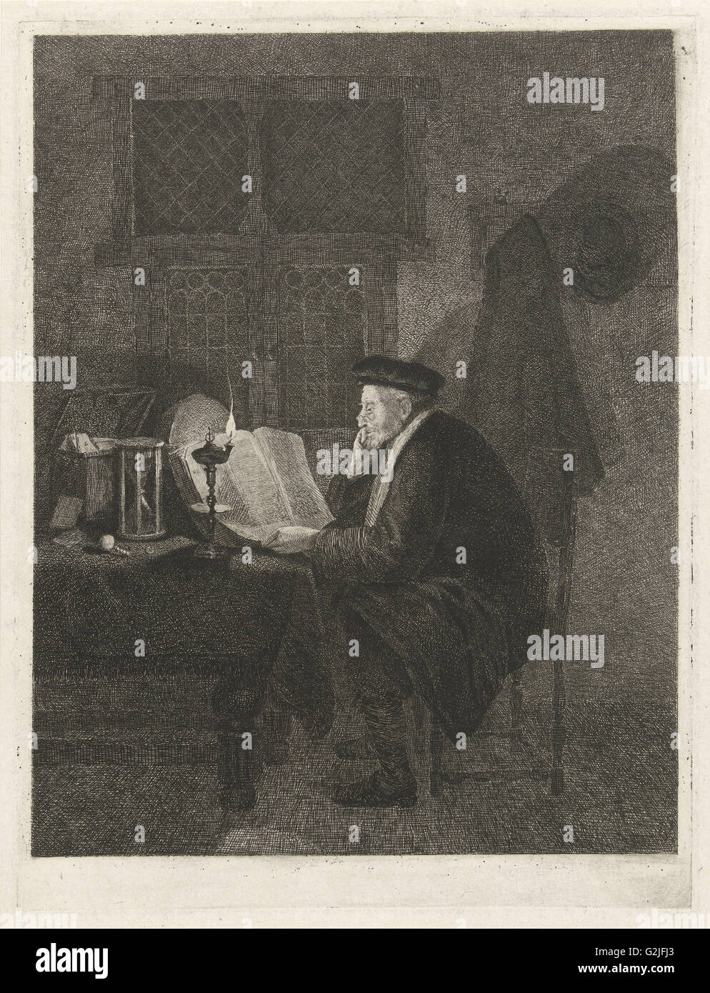 Philosoph in seinem Arbeitszimmer, Johannes Pieter de Frey, Quiringh Gerritsz. Van Brekelenkam, 1796 Stockfoto