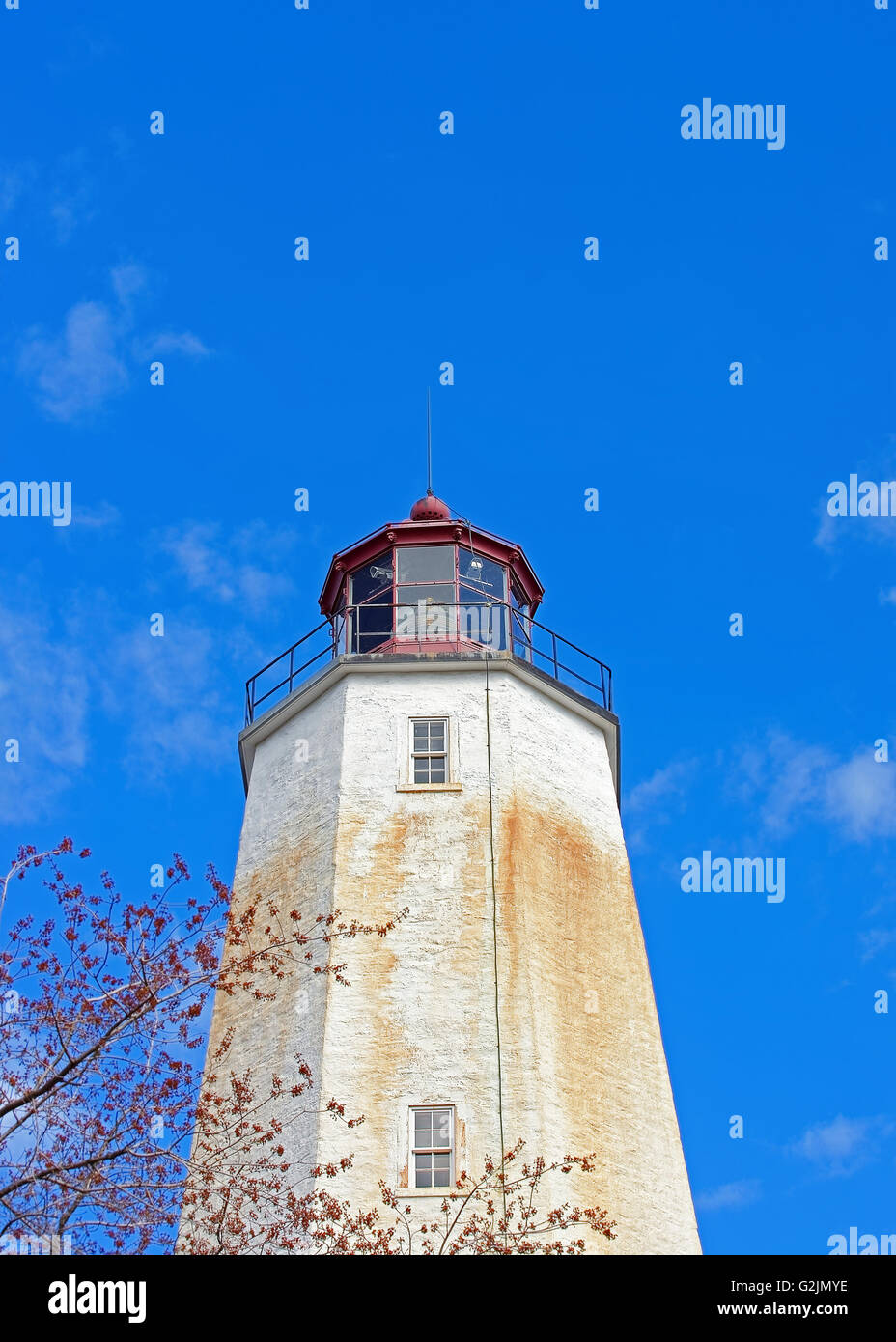 Sandy Hook Light Tower. Es ist der älteste Leuchtturm noch funktioniert jetzt. Sandy Hook befindet sich im Hochland in Monmouth County Stockfoto