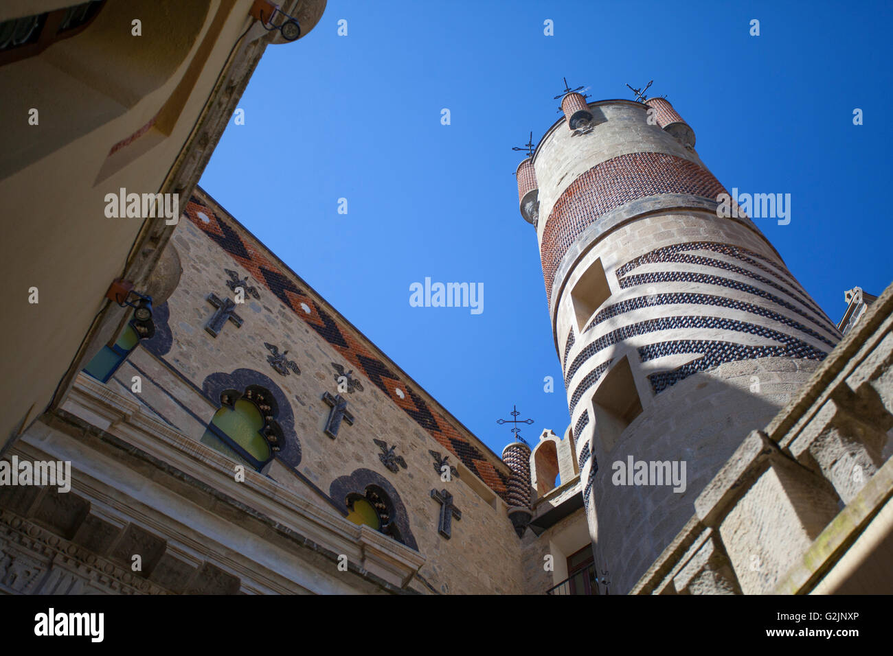 Innenraum der Festung Rocchetta Mattei, Grizzana Morandi, Bologna, Emilia Romagna, Italien. Stockfoto