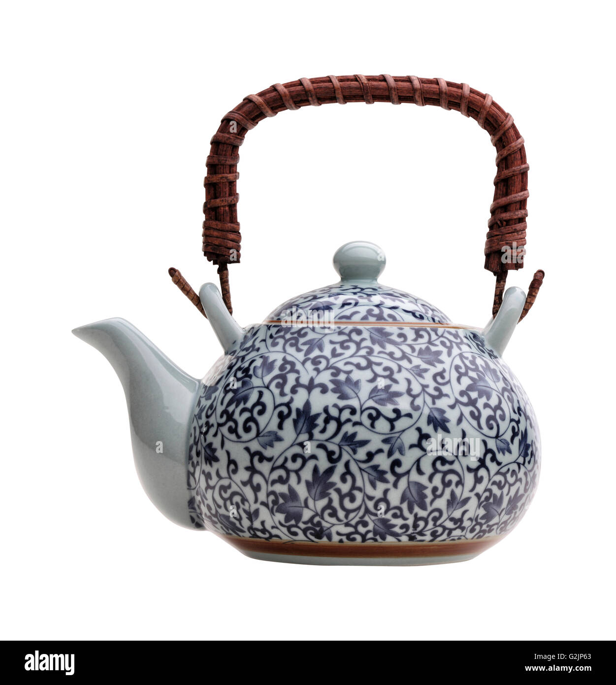 traditionelle chinesische Teekanne isoliert auf weißem Hintergrund Stockfoto