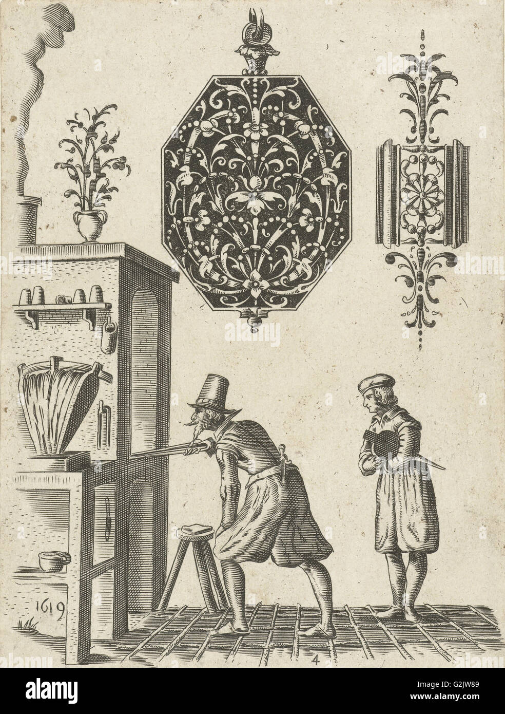Zwei Juwelier Schmuck, Jean Toutin, anonym, Anonymous, 1619 Stockfoto