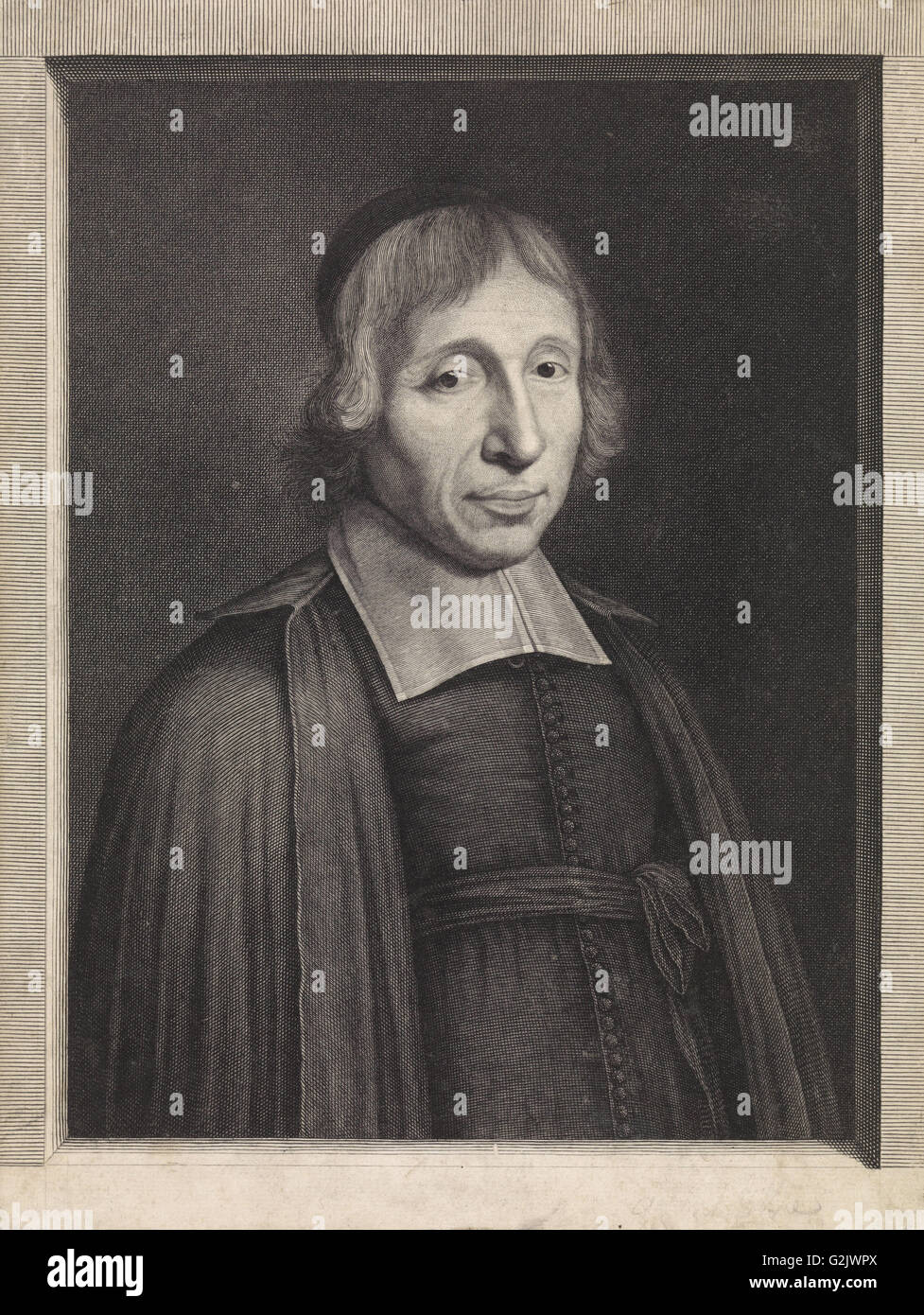 Porträt des Priesters Louis-Isaac Lemaistre de Sacy, Pieter van Schuppen, Robert Nanteuil, 1684-1696 Stockfoto