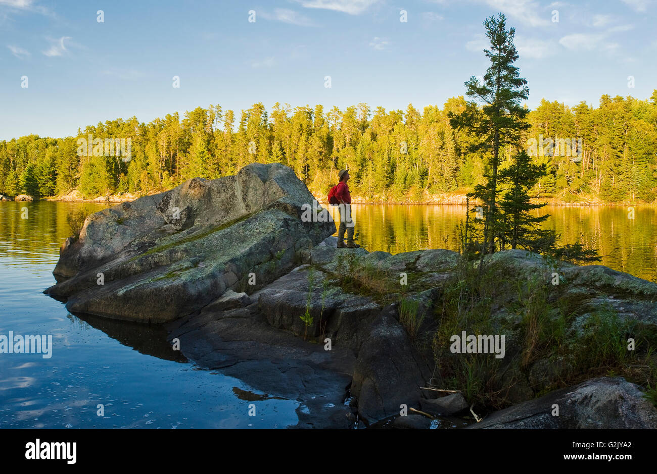 Wandern, Lake Of The Woods, Nordwesten von Ontario, Kanada Stockfoto