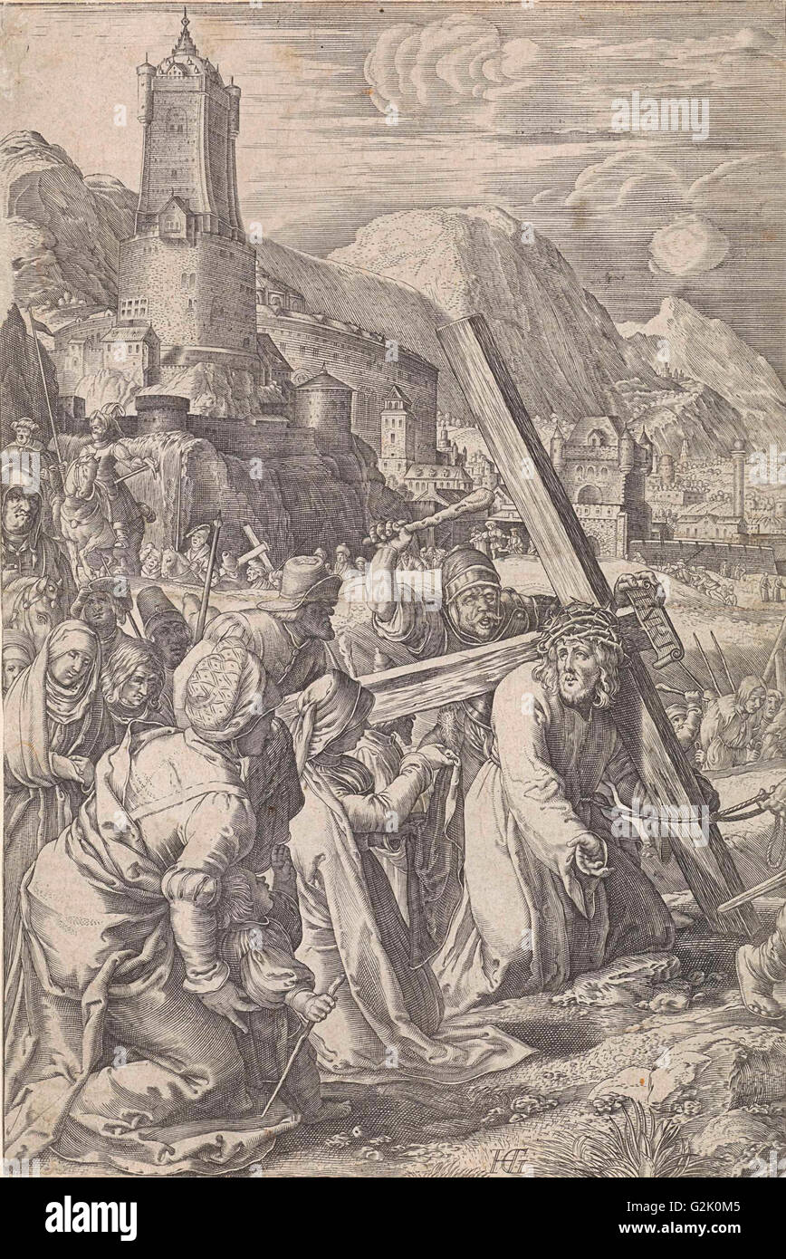 Tragen des Kreuzes, Abraham Hogenbergs, 1618 - vor 1653 Stockfoto