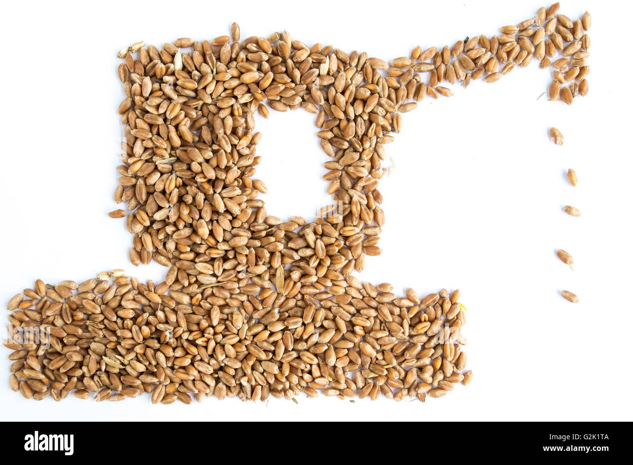 Сombine aus den Samen des Weizens isoliert auf weiss gemacht. Stockfoto