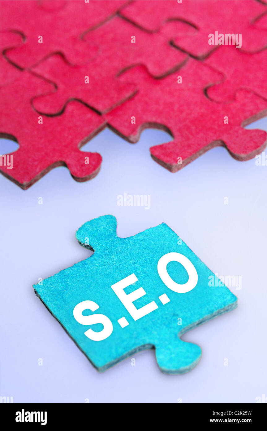 Puzzle mit SEO Wort Stück Stockfoto