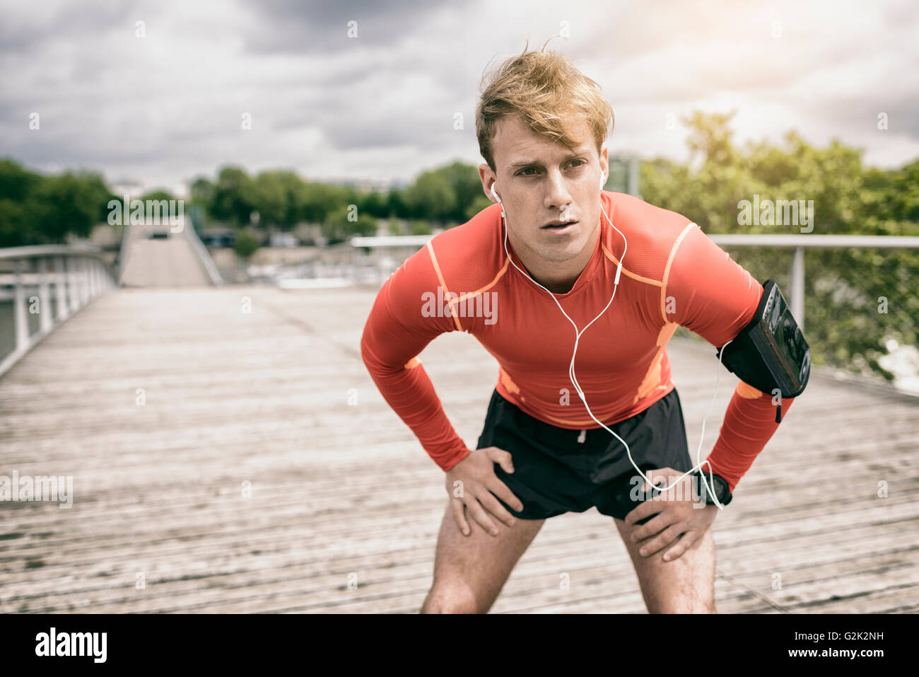 Sportler, die Erholung nach dem Training Stockfoto