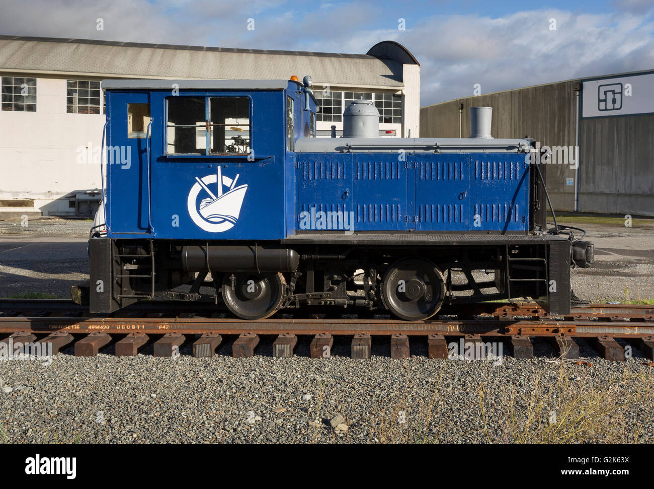 Coastal Transport Firma Plymouth ML-8 Switcher Eisenbahn Motor in Seattle, Washington.  Die Lok wurde für die Stockfoto
