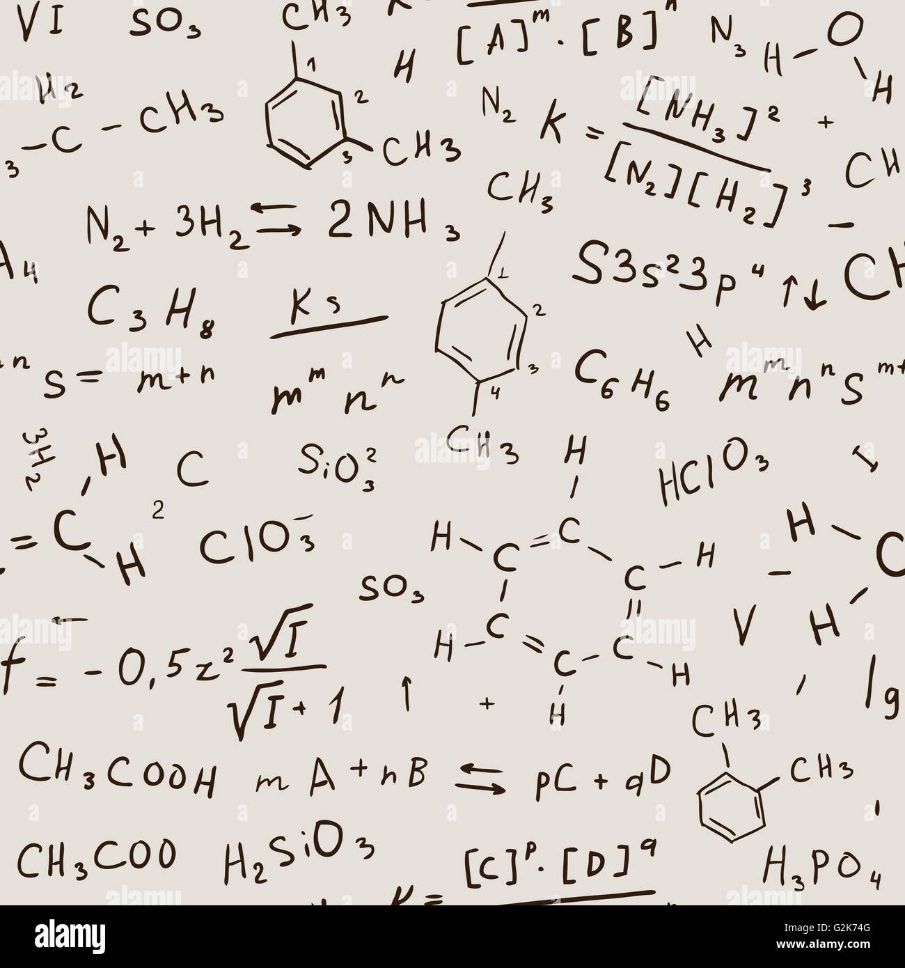 Nahtlose Chemie-Hintergrund Stock Vektor