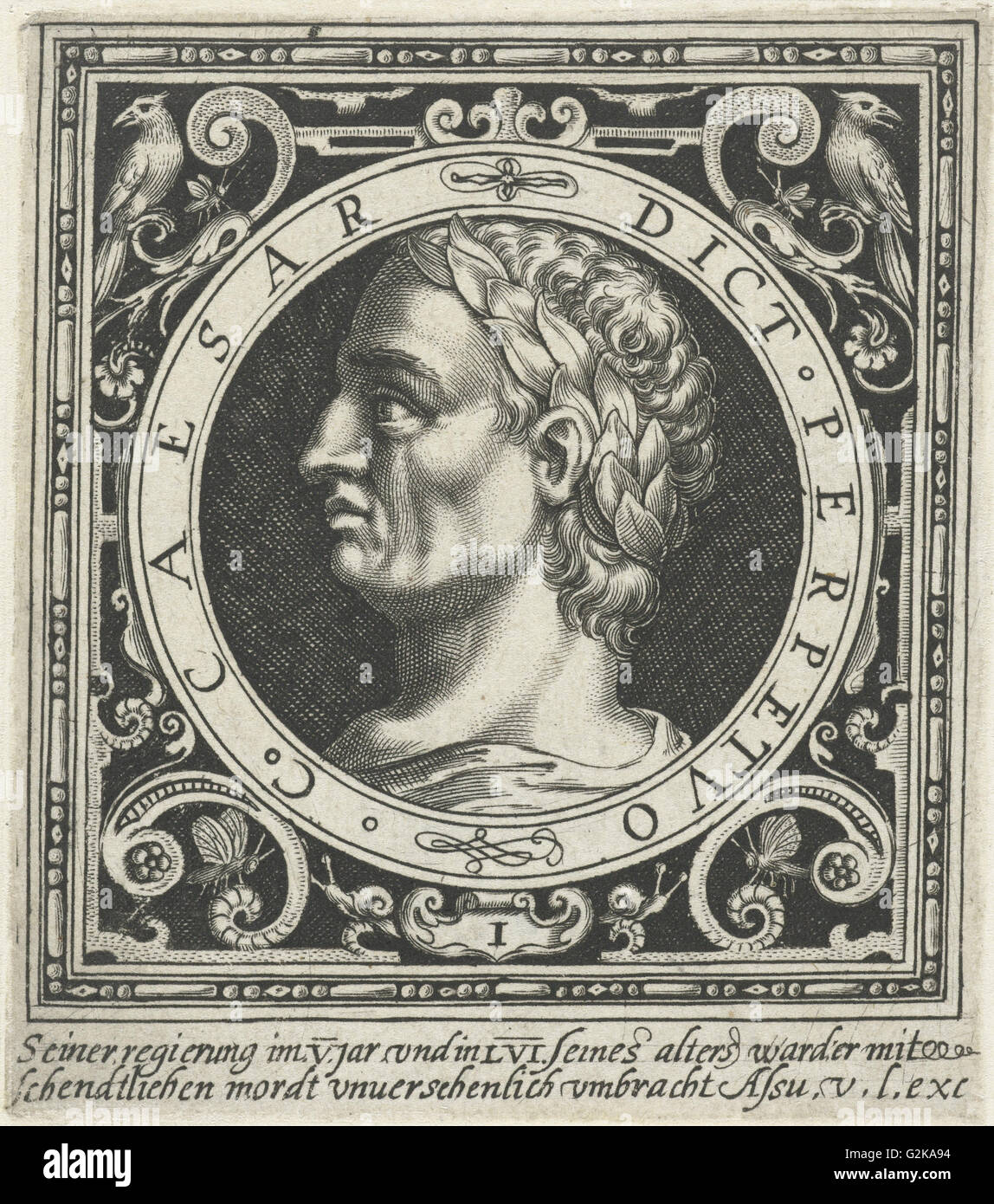 Portrait von Julius Caesar Medaillon, Nicolaes de Bruyn, 1594 Stockfoto